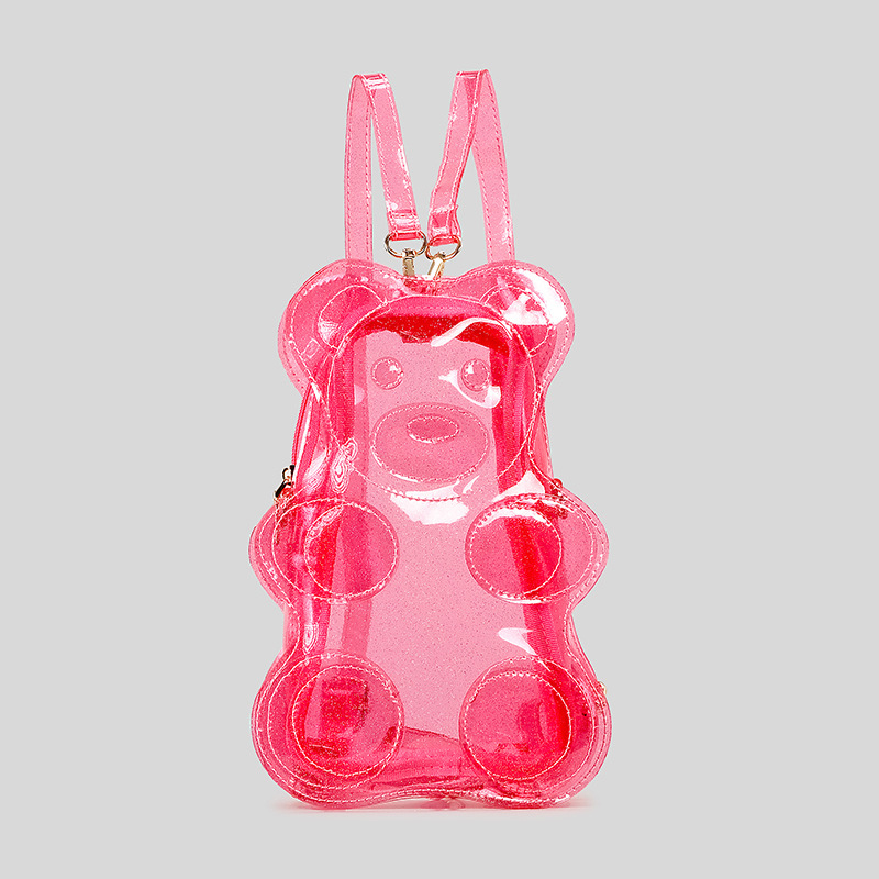 Jelly Bag Clear Pvc - Yenilikçi Simli Şeffaf Ayı Şeklinde Kadın