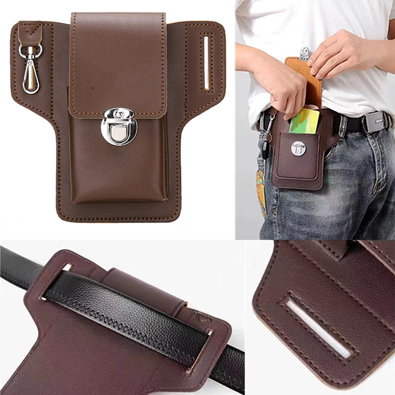 Saddle Bag Leather - Moda erkekler çok fonksiyonlu PU deri