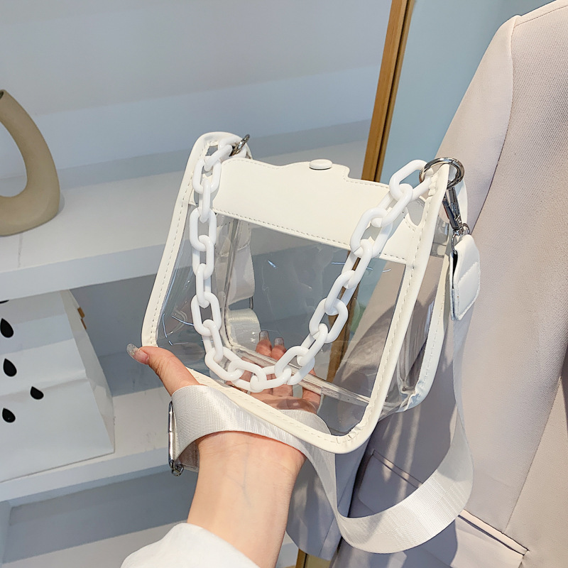Jelly Bag Clear Pvc - Moda bayanlar jöle düz renk temizle