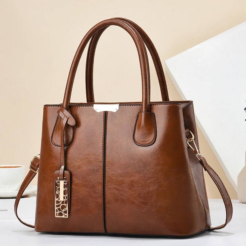 Women Hand Bags For Office - Kadınlar için Retro düz renk çanta,