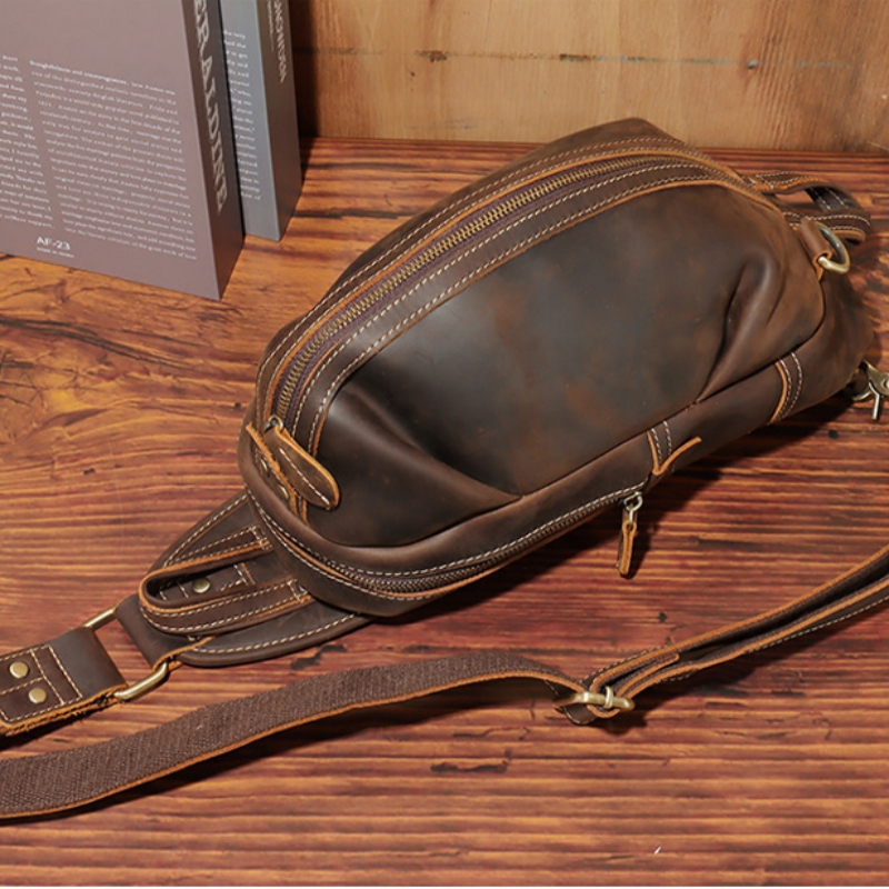 Saddle Bag Leather - Moda tasarım lüks erkek Sling göğüs