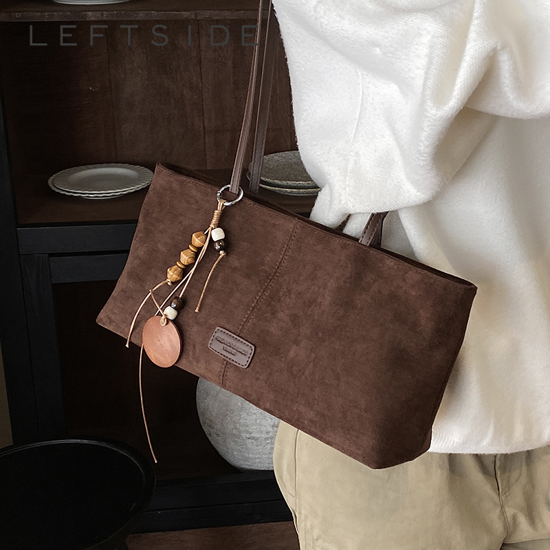 LEFTSIDE Retro Süet Omuz Çanta - Women Bags In Trend incelemesi ve fiyatı